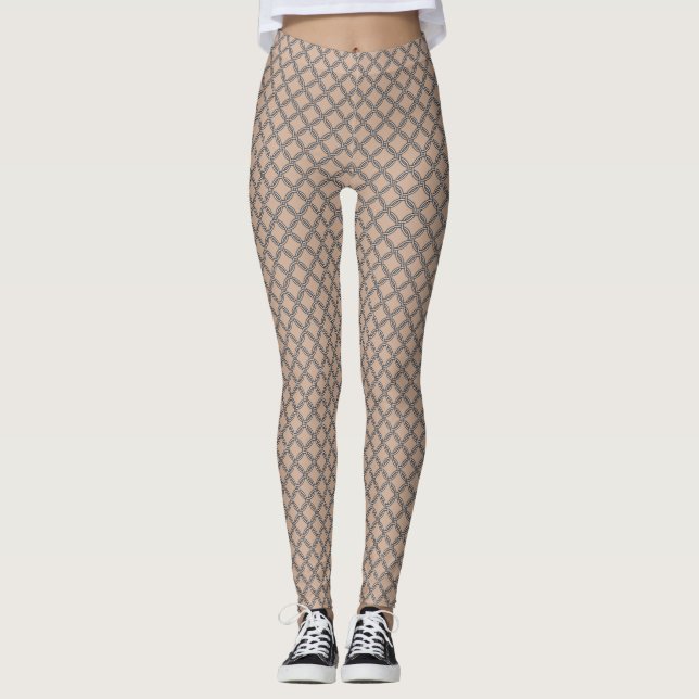 Mittelalterliche Ketten Silbermustern Leggings (Vorderseite)