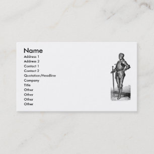 Mittelalterliche Knight Business Card Visitenkarte