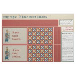 Mittelalterliche "komische Hobbys" Tasse Rugs Stoff