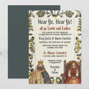 Mittelalterliche königliche Renaissance-Hochzeitse Einladung