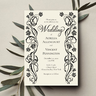 Mittelalterliche Königliche Rose Hochzeit Einladung