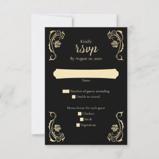 Mittelalterliche Königliche Rose Hochzeit RSVP-Kar RSVP Karte