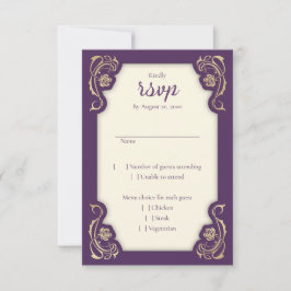 Mittelalterliche Königliche Rose Hochzeit RSVP-Kar RSVP Karte