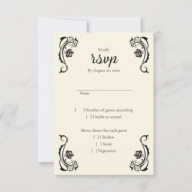 Mittelalterliche Königliche Rose Hochzeit RSVP-Kar RSVP Karte (Vorderseite)
