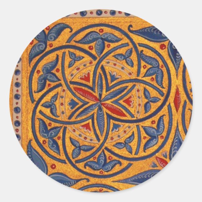 Mittelalterliche Kreise Runder Aufkleber (Vorderseite)