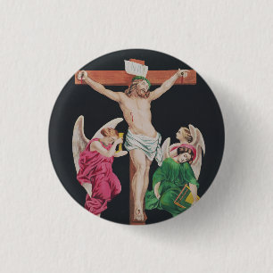 Mittelalterliche Kreuzigung Jesu Christi Button