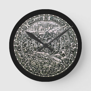 MITTELALTERLICHE KRIEGSSCHILD WANDUHR
