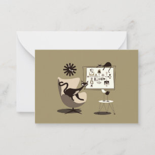 Mittelalterliche Kunst Katzen der Modernen Kunst Mitteilungskarte