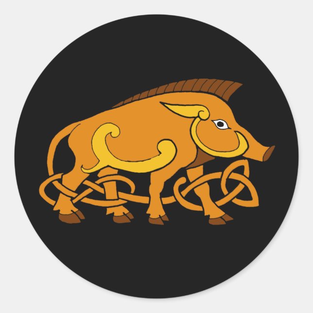 Mittelalterliche Kunst - keltischer Knoten Wilder  Runder Aufkleber (Vorderseite)