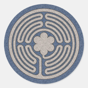 Mittelalterliche Labyrinth-Neoaufkleber Runder Aufkleber