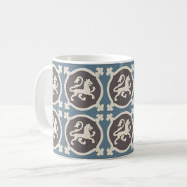Mittelalterliche Lion Tiles Coffee Tasse