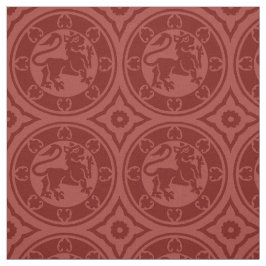 Mittelalterliche Löwen, dunkelrot Stoff