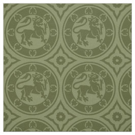 Mittelalterliche Löwen, grün Stoff