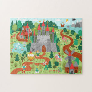 Mittelalterliche Märchen-Königreich Fantasy-Schlos Puzzle