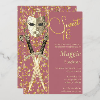 Mittelalterliche Masquerade Sweet 16 Einladung