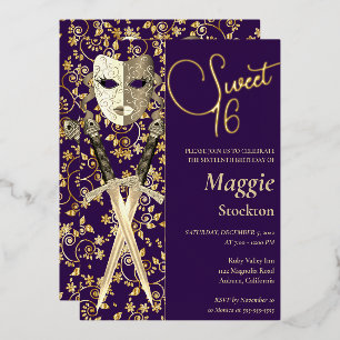 Mittelalterliche Masquerade Sweet 16 Einladung