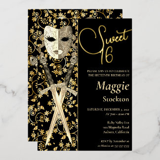 Mittelalterliche Masquerade Sweet 16 Einladung