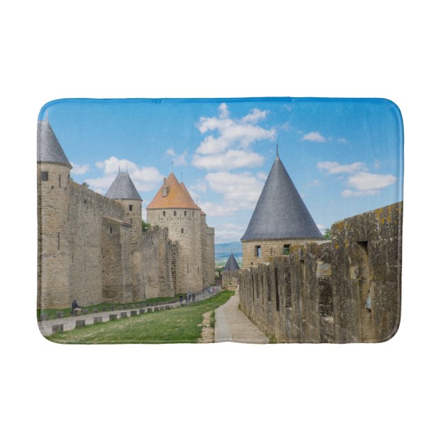 Mittelalterliche Mauern von Carcassonne Badematte (Vorderseite)