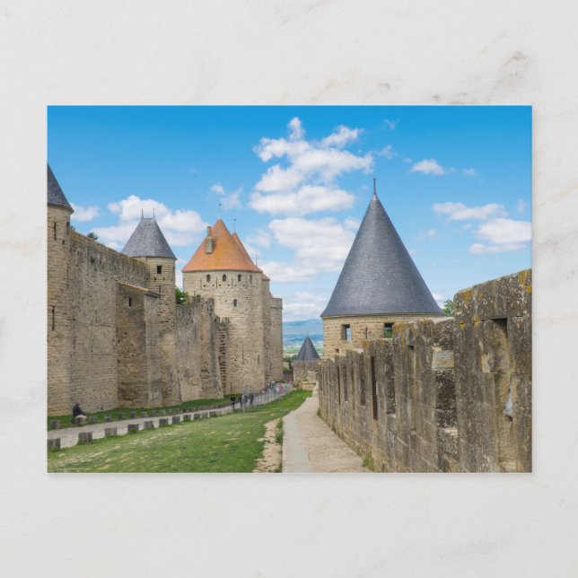 Mittelalterliche Mauern von Carcassonne Postkarte (Vorderseite)
