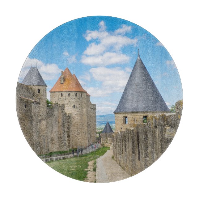 Mittelalterliche Mauern von Carcassonne Schneidebrett (Vorderseite)