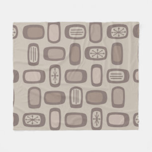 Mittelalterliche MCM abgerundete Rechtecke Taupe Fleecedecke