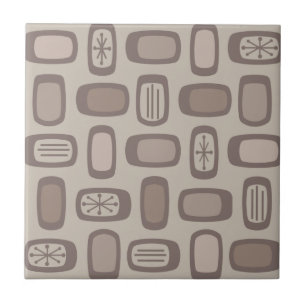 Mittelalterliche MCM abgerundete Rechtecke Taupe Fliese