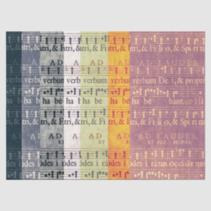 Mittelalterliche mehrfarbige Musik-Manuskripte Seidenpapier