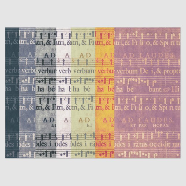 Mittelalterliche mehrfarbige Musik-Manuskripte Seidenpapier (Vorderseite)