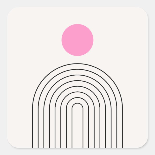 Mittelalterliche Moderne 01 Sonne und Regenbogen W Quadratischer Aufkleber (Vorderseite)