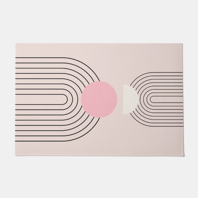 Mittelalterliche Moderne 06 Blush Pink Boho Arch Fußmatte (Vorderseite)