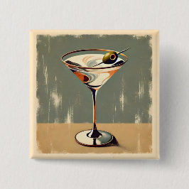Mittelalterliche Moderne 1 Olive Martini Malerei Button