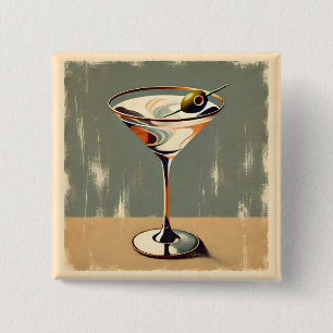 Mittelalterliche Moderne 1 Olive Martini Malerei Button