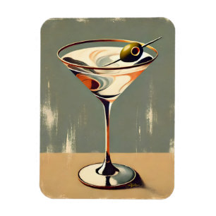 Mittelalterliche Moderne 1 Olive Martini Malerei Magnet