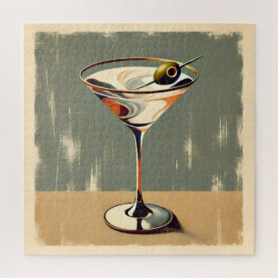 Mittelalterliche Moderne 1 Olive Martini Malerei Puzzle