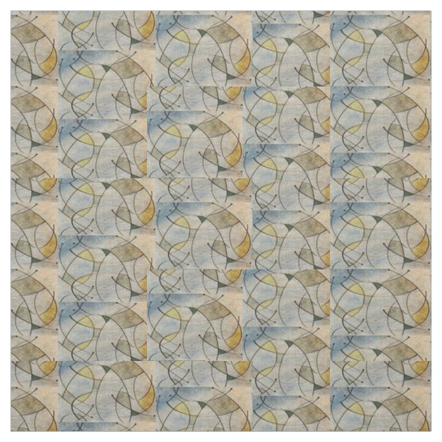 Mittelalterliche moderne Abstrakte Fabric Green Stoff (Muster)