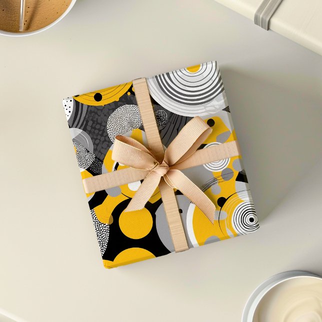 Mittelalterliche moderne Abstrakte Kreislaufafrika Geschenkpapier (Mid Century Modern Abstract Circle African Ankara Wrapping Paper)