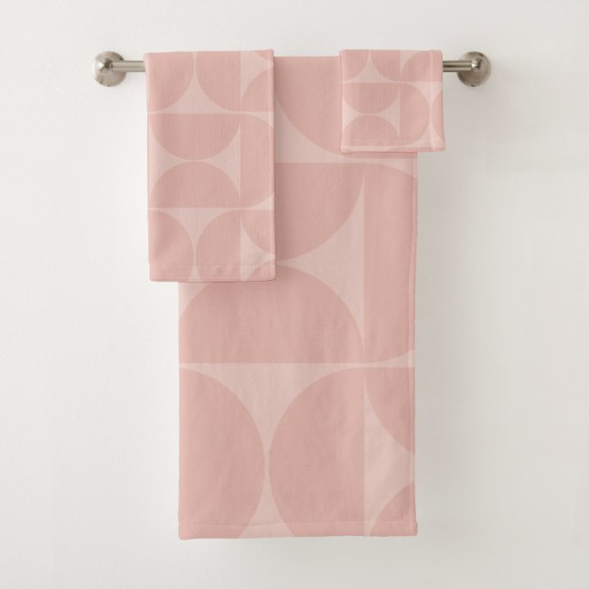 Mittelalterliche Moderne Abstrakte Muster Blush Pi Badhandtuch Set (Insitu)