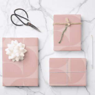 Mittelalterliche Moderne Abstrakte Muster Blush Pi Geschenkpapier Set