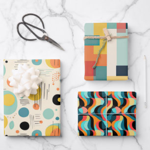 Mittelalterliche Moderne Abstrakte Muster Geschenkpapier Set