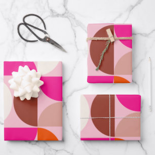 Mittelalterliche Moderne Abstrakte Muster Rosa Ora Geschenkpapier Set
