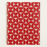 Mittelalterliche Moderne Abstrakte Muster Rot Planer<br><div class="desc">Retro Mitte des Jahrhunderts modernes Muster - abstrakte geometrische Formen - minimalistisches Muster in rot.</div>