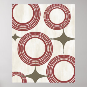 Mittelalterliche Moderne Abstrakte Poster-Rot Gray Poster