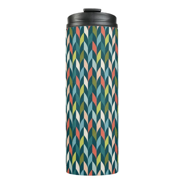 Mittelalterliche Moderne Aquamarin- und Korallenmu Thermosbecher (Vorderseite)