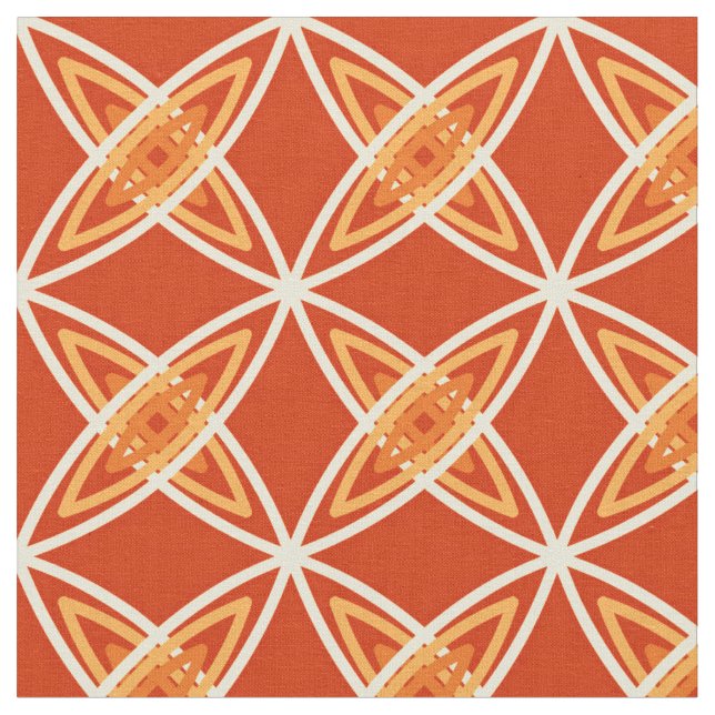 Mittelalterliche moderne Atomdruckerei - Mandarin  Stoff (Nahaufnahme)