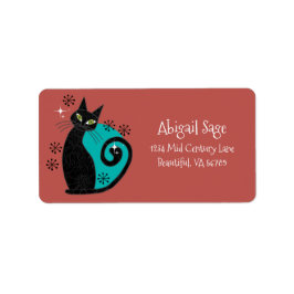 Mittelalterliche, moderne Atomkatzenreklame Adressaufkleber