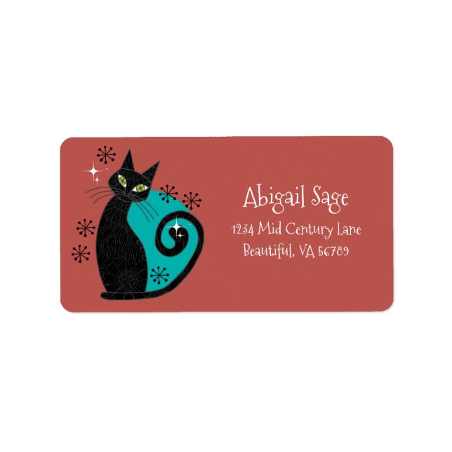Mittelalterliche, moderne Atomkatzenreklame Adressaufkleber (Vorne)
