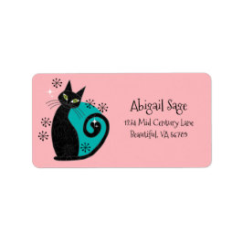 Mittelalterliche, moderne Atomkatzenreklame Adressaufkleber