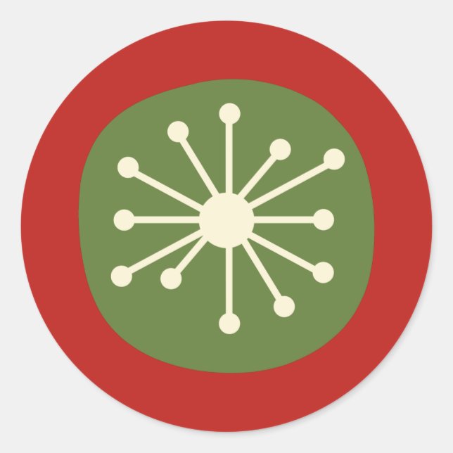 Mittelalterliche moderne Atommatte Niedlich Retro  Runder Aufkleber (Vorderseite)