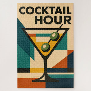 Mittelalterliche Moderne Bauhaus Cocktailstunde Ma Puzzle