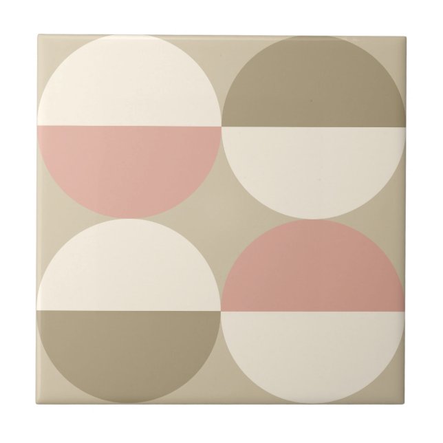 Mittelalterliche moderne beige Kreisen geometrisch Fliese (Vorderseite)